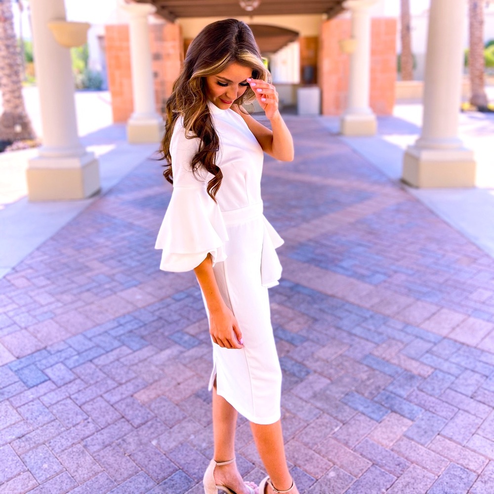 White one shoulder Shein dress